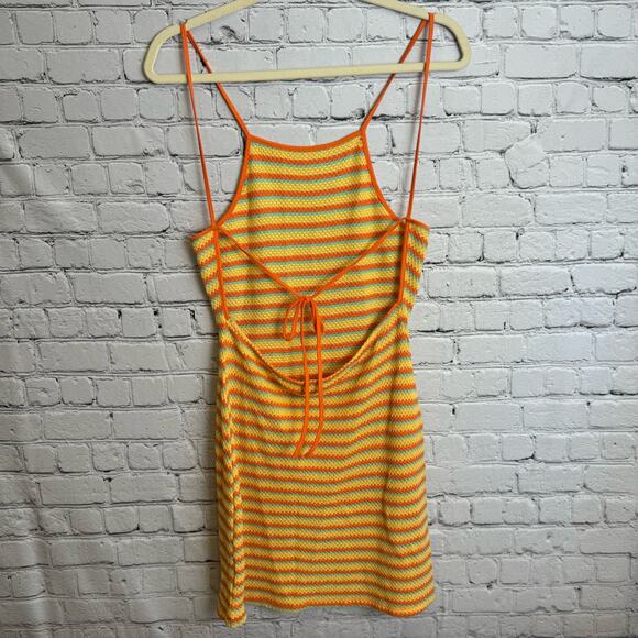 Altar'd State Knit Mini Dress Size L Tie back‎ Striped - Picture 2 of 6